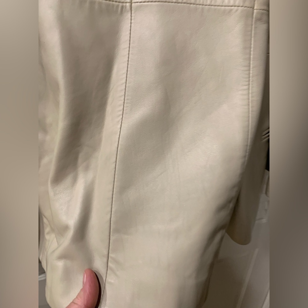 Nordstrom Womens Lamb Skin Leather Cream Everyday Blazer 🌴 - Picture 15 of 16